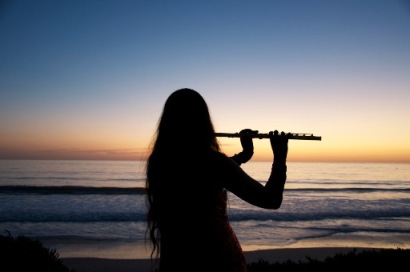 flute at beach